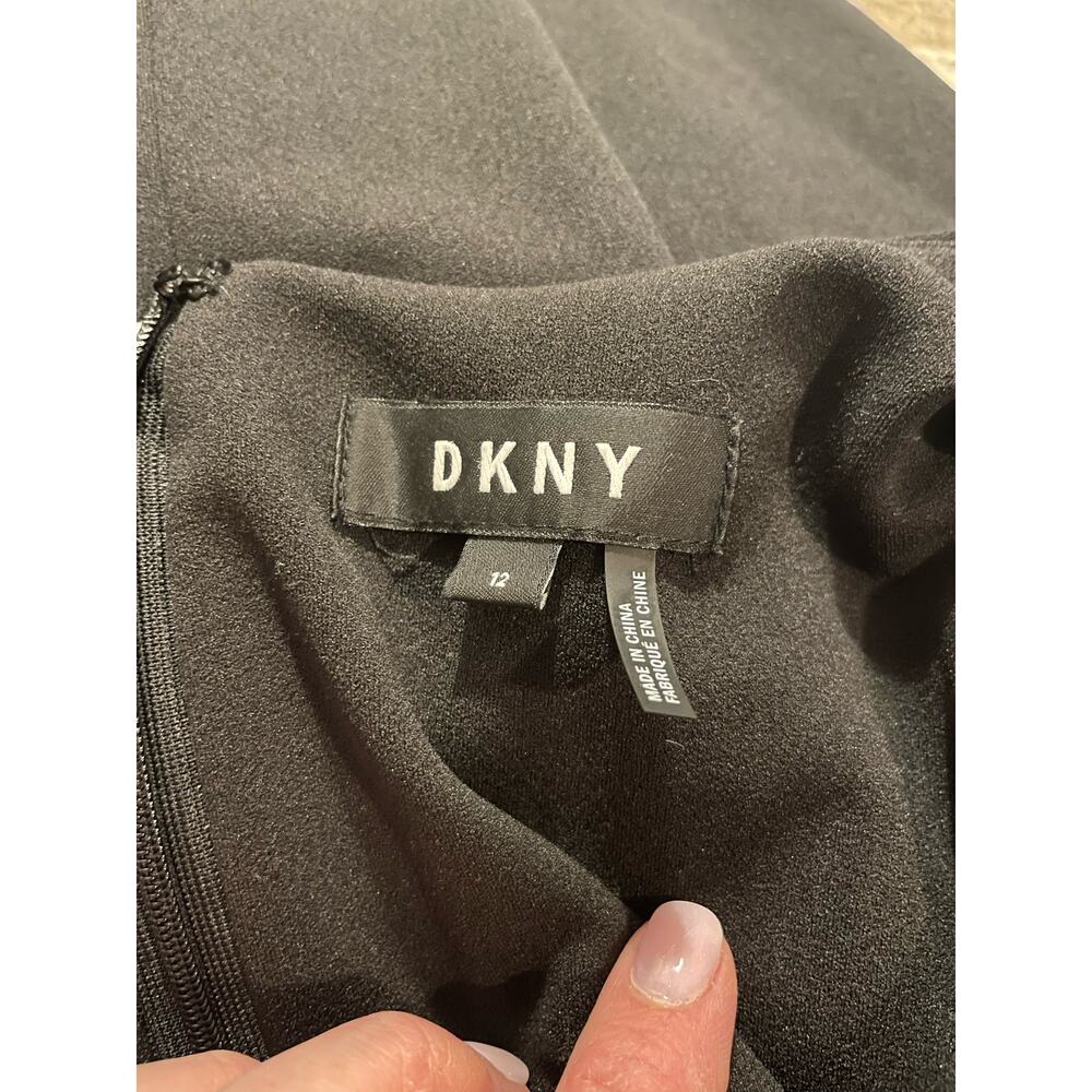 DKNY Black Ruched Whimsygoth Ruffle Dark Romantic Fairy Dress - Picture 5 of 6